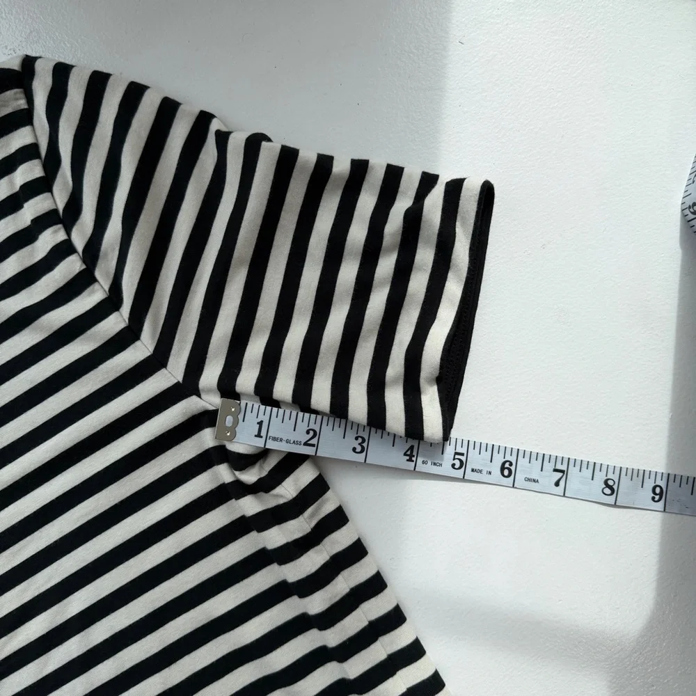 J. Crew Black and White Striped Short Sleeve Tee